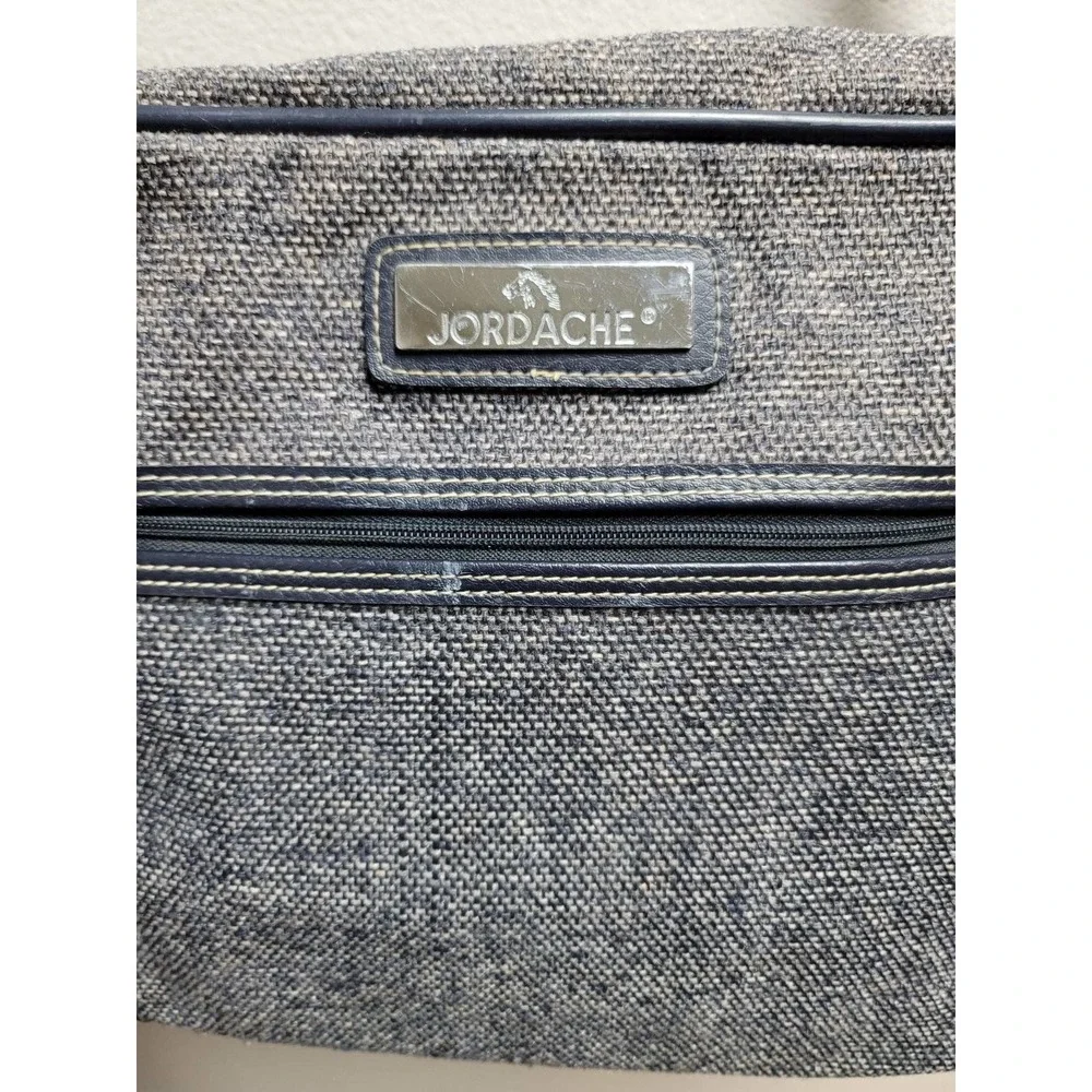 Vtg Jordache Shoulder Travel Overnight Bag Tweed Luggage